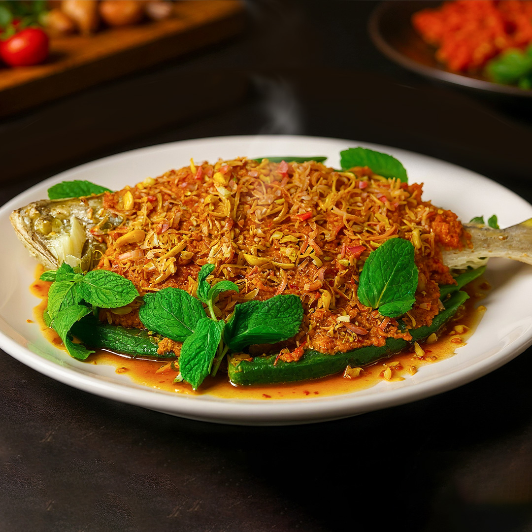 GCC2025 Top 20: Steamed Siakap Kapitan Peranakan Nyonya-style, (ikan talang / double spotted queenfish)