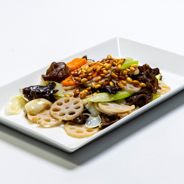 Stir-fried Mixed Vegetables with Pine Nuts and Lotus Root - RM 45