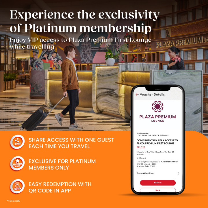 Complimentary Plaza Premium Lounge Access